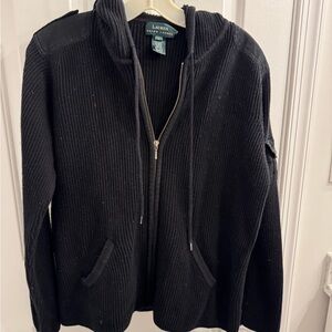 Ralph Lauren Black Ribbed Cotton Jacket